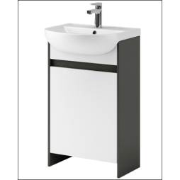 Тумба AQUARIUS Fine 50 см Графіт/Білий на ніжках з умивальником Артеко 50 Тумба AQUARIUS Fine 50 см Графіт/Білий на ніжках з умивальником Артеко 50