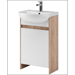 Тумба AQUARIUS Fine 50 см Дуб/Білий на ніжках з умивальником Артеко 50 Тумба AQUARIUS Fine 50 см Дуб/Білий на ніжках з умивальником Артеко 50