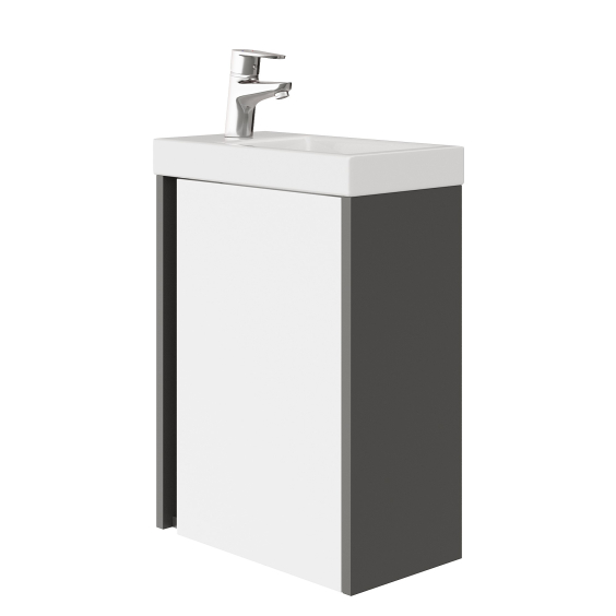 Тумба AQUARIUS Fine 40 см Графіт/Білий підвісна з умивальником Комо 40 Тумба AQUARIUS Fine 40 см Графіт/Білий підвісна з умивальником Комо 40