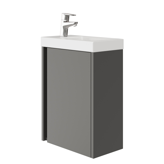 Тумба AQUARIUS Fine 40 см Графіт з умивальником Комо 40 Тумба AQUARIUS Fine 40 см Графіт з умивальником Комо 40