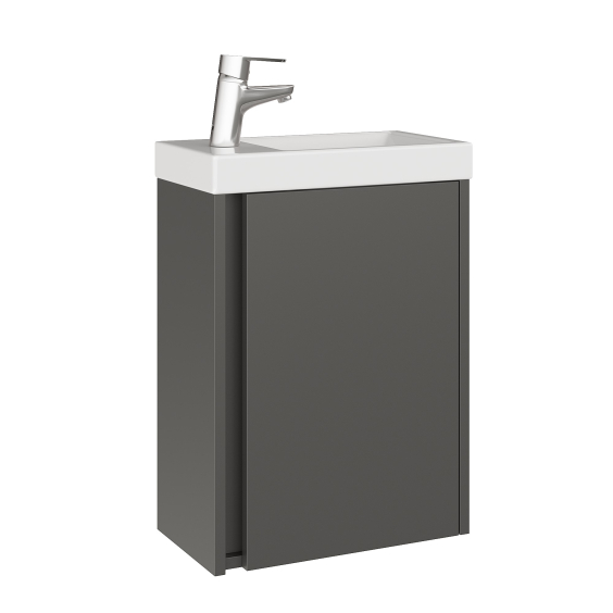 Тумба AQUARIUS Fine 40 см Графіт з умивальником Комо 40 Тумба AQUARIUS Fine 40 см Графіт з умивальником Комо 40