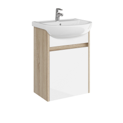 Тумба AQUARIUS Fine 50 см Дуб Сонома/Білий підвісна з умивальником Артеко 50 Тумба AQUARIUS Fine 50 см Дуб Сонома/Білий підвісна з умивальником Артеко 50