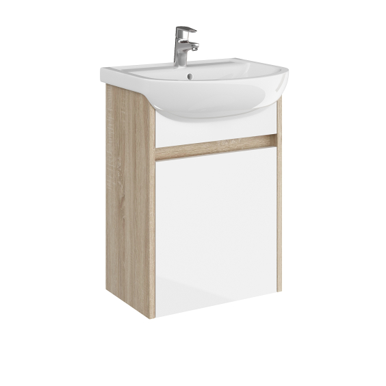 Тумба AQUARIUS Fine 50 см Дуб Сонома/Білий підвісна з умивальником Артеко 50 Тумба AQUARIUS Fine 50 см Дуб Сонома/Білий підвісна з умивальником Артеко 50