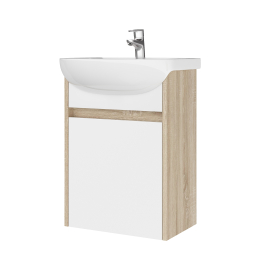 Тумба AQUARIUS Fine 50 см Дуб Сонома/Білий підвісна з умивальником Артеко 50 Тумба AQUARIUS Fine 50 см Дуб Сонома/Білий підвісна з умивальником Артеко 50