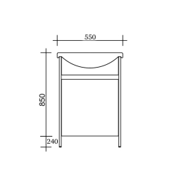 Тумба AQUARIUS Fine 55 см Графіт/Білий на ніжках з умивальником Артеко 55