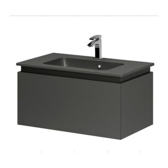 Тумба AQUARIUS LORETTO 80 консольна Graphite з умивальником Plaza Тумба AQUARIUS LORETTO 80 консольна Graphite з умивальником Plaza