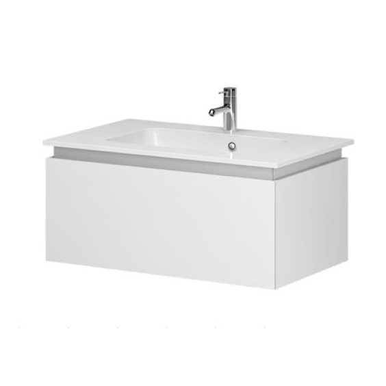 Тумба Aquarius LORETTO 80 консольна Білий з умивальником Plaza 80 Тумба Aquarius LORETTO 80 консольна Білий з умивальником Plaza 80