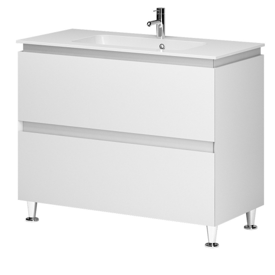 Тумба AQUARIUS LORETTO 100 на ніжках біла з умивальником Plaza (W) Тумба AQUARIUS LORETTO 100 на ніжках біла з умивальником Plaza (W)