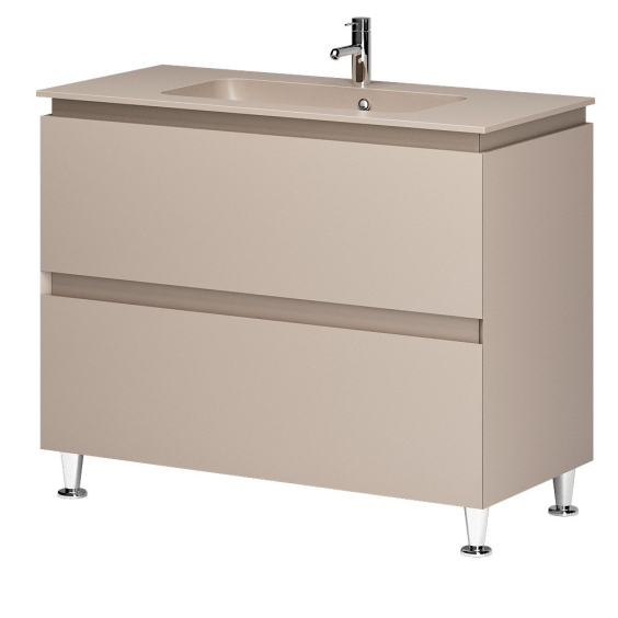 Тумба AQUARIUS LORETTO 100 на ніжках FUME MAT з умивальником Plaza Тумба AQUARIUS LORETTO 100 на ніжках FUME MAT з умивальником Plaza