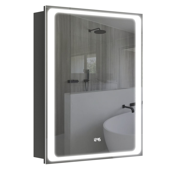 Дзеркальна шафа Aquarius Modena 60 з LED підсвіткою (Графіт) Дзеркальна шафа Aquarius Modena 60 з LED підсвіткою (Графіт)
