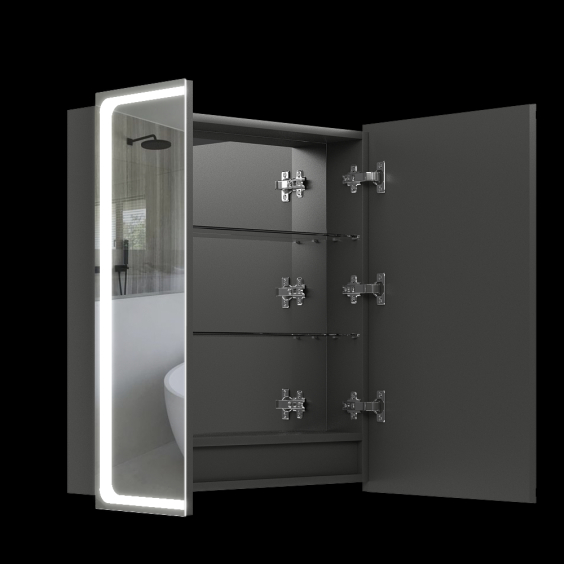 Дзеркальна шафа Aquarius Modena 70 з LED підсвіткою (Графіт) Дзеркальна шафа Aquarius Modena 70 з LED підсвіткою (Графіт)