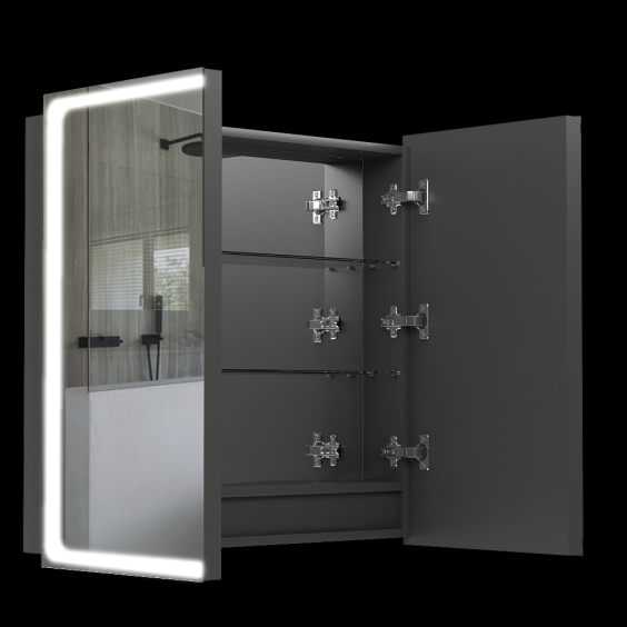 Дзеркальна шафа Aquarius Modena 80 з LED підсвіткою (Графіт) Дзеркальна шафа Aquarius Modena 80 з LED підсвіткою (Графіт)