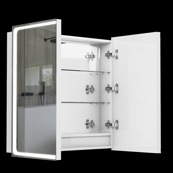 Дзеркальна шафа Aquarius Modena 80 з LED підсвіткою (Білий) Дзеркальна шафа Aquarius Modena 80 з LED підсвіткою (Білий)