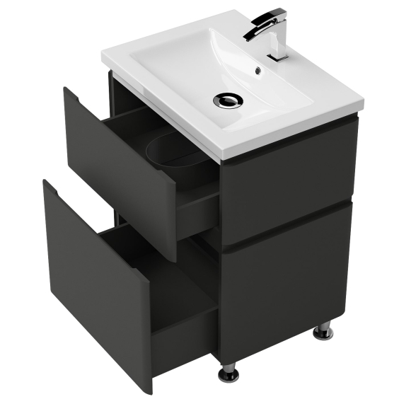 Тумба Modena на ніжках з умивальником Комо 60 Графіт Тумба Modena на ніжках з умивальником Комо 60 Графіт