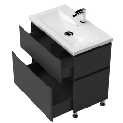 Тумба Modena на ніжках з умивальником Комо 70 Графіт Тумба Modena на ніжках з умивальником Комо 70 Графіт