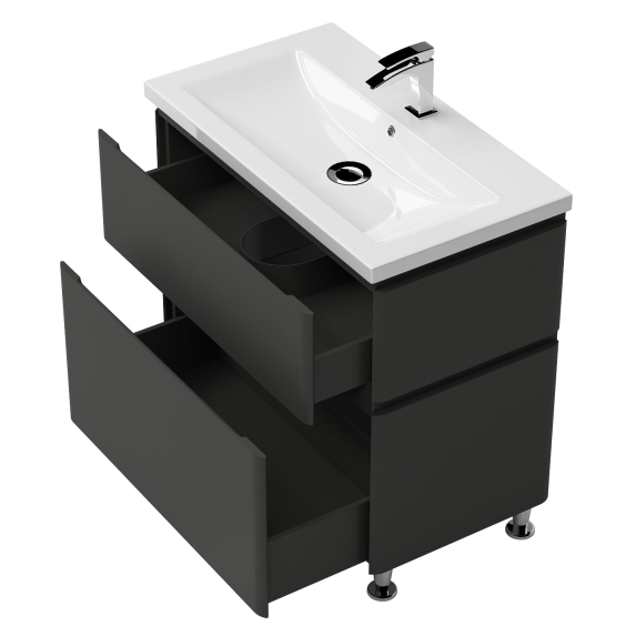 Тумба Modena на ніжках з умивальником Комо 80 Графіт Тумба Modena на ніжках з умивальником Комо 80 Графіт