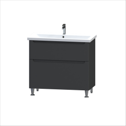 Тумба POLA 90 см на ніжках (Графіт) з умивальником Комо 90 Тумба POLA 90 см на ніжках (Графіт) з умивальником Комо 90