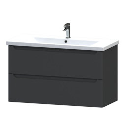 Тумба POLA 100 см підвісная (Графіт) з умивальником Plaza 100 Тумба POLA 100 см підвісная (Графіт) з умивальником Plaza 100