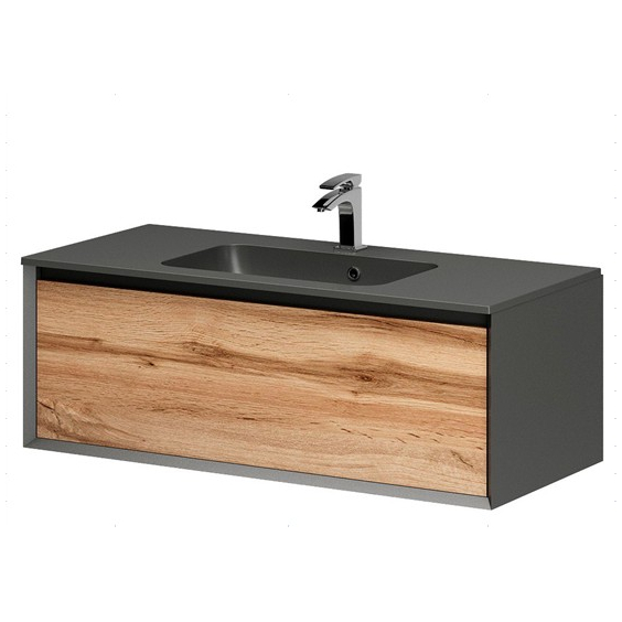 Тумба Aquarius RIMINI 80 Навісна Graphite з умивальником Vero Тумба Aquarius RIMINI 80 Навісна Graphite з умивальником Vero