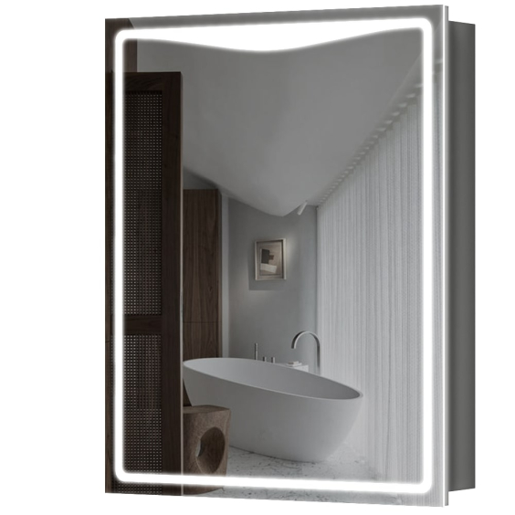 Дзеркальна шафа Aquarius Савойя 60 з LED підсвіткою (Графіт) Дзеркальна шафа Aquarius Савойя 60 з LED підсвіткою (Графіт)