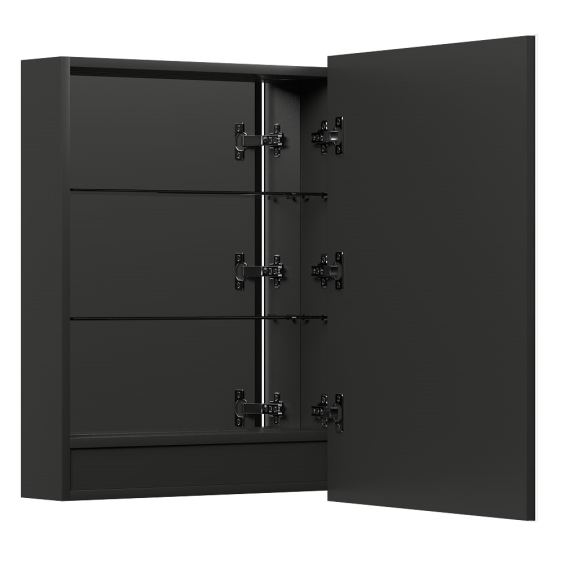 Дзеркальна шафа Aquarius Савойя 60 з LED підсвіткою (Графіт)