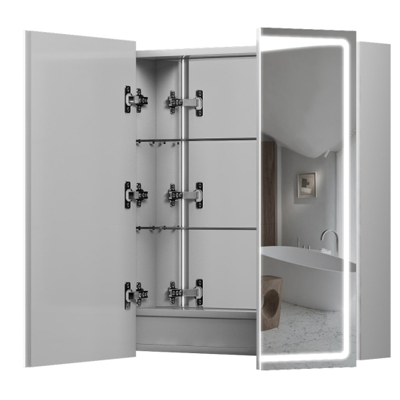 Дзеркальна шафа Aquarius Савойя 70 з LED підсвіткою (Білий) Дзеркальна шафа Aquarius Савойя 70 з LED підсвіткою (Білий)