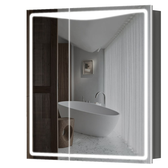 Дзеркальна шафа Aquarius Савойя 70 з LED підсвіткою (Графіт) Дзеркальна шафа Aquarius Савойя 70 з LED підсвіткою (Графіт)