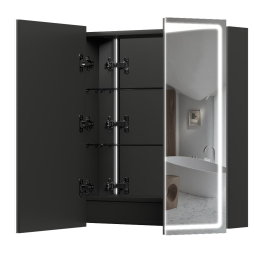 Дзеркальна шафа Aquarius Савойя 70 з LED підсвіткою (Графіт) Дзеркальна шафа Aquarius Савойя 70 з LED підсвіткою (Графіт)