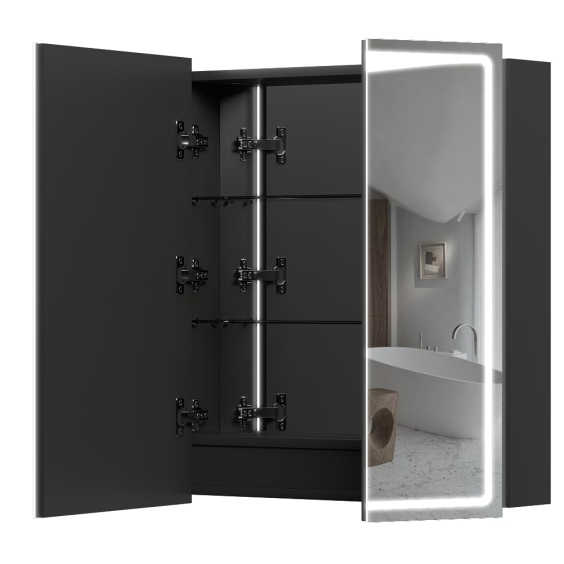 Дзеркальна шафа Aquarius Савойя 70 з LED підсвіткою (Графіт) Дзеркальна шафа Aquarius Савойя 70 з LED підсвіткою (Графіт)