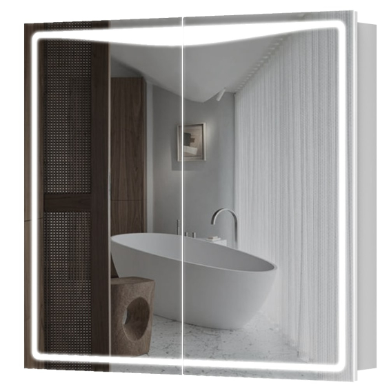 Дзеркальна шафа Aquarius Савойя 80 з LED підсвіткою (Білий) Дзеркальна шафа Aquarius Савойя 80 з LED підсвіткою (Білий)