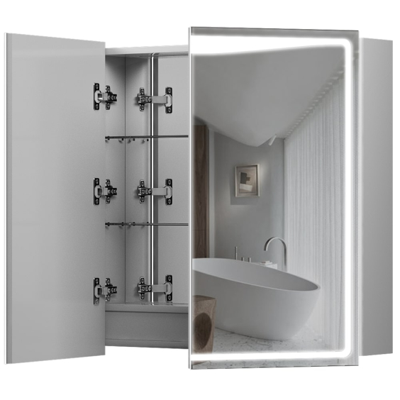 Дзеркальна шафа Aquarius Савойя 80 з LED підсвіткою (Білий) Дзеркальна шафа Aquarius Савойя 80 з LED підсвіткою (Білий)