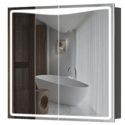 Дзеркальна шафа Aquarius Савойя 80 з LED підсвіткою (Графіт) Дзеркальна шафа Aquarius Савойя 80 з LED підсвіткою (Графіт)