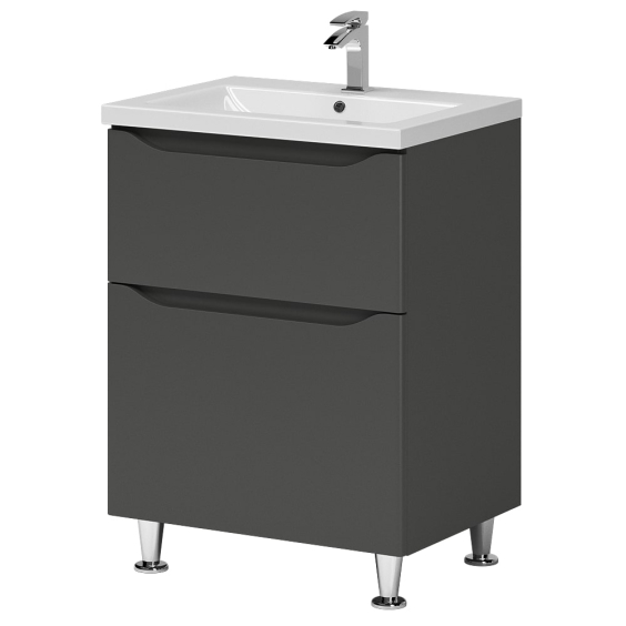 Тумба Савойя на ніжках з умивальником Комо 60 Графіт Тумба Савойя на ніжках з умивальником Комо 60 Графіт