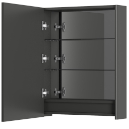 Дзеркальна шафа Aquarius Silver з LED підсвіткою 60 (Графіт) Дзеркальна шафа Aquarius Silver з LED підсвіткою 60 (Графіт)