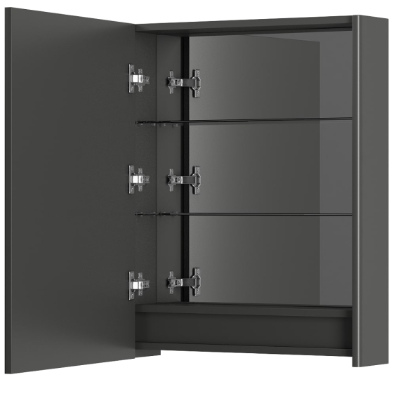 Дзеркальна шафа Aquarius Silver з LED підсвіткою 60 (Графіт) Дзеркальна шафа Aquarius Silver з LED підсвіткою 60 (Графіт)