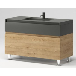 Тумба Aquarius TORINO 100 на ніжках Grafite з умивальником Lux