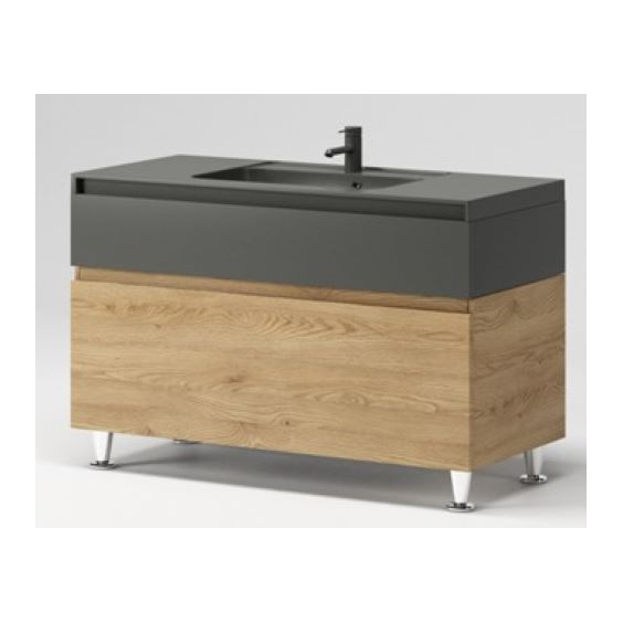Тумба Aquarius TORINO 100 на ніжках Grafite з умивальником Lux Тумба Aquarius TORINO 100 на ніжках Grafite з умивальником Lux