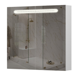 Дзеркальна шафа Aquarius Teffi з LED підсвіткою 80 (Білий) Дзеркальна шафа Aquarius Teffi з LED підсвіткою 80 (Білий)