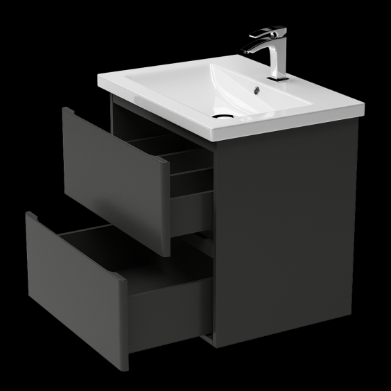 Тумба Teffi консольна з умивальником Комо 60 Графіт Тумба Teffi консольна з умивальником Комо 60 Графіт