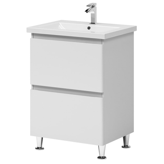 Тумба Aquarius Teffi на ніжках з умивальником Plaza 55 Білий Тумба Aquarius Teffi на ніжках з умивальником Plaza 55 Білий