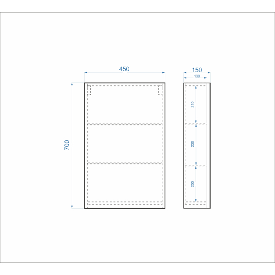 Дзеркальна шафа Standard 45 см Дзеркальна шафа Standard 45 см