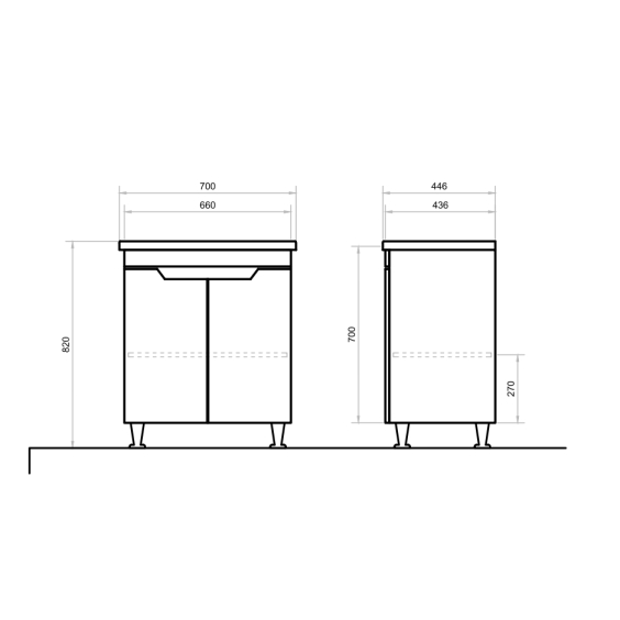Тумба Ліон 70 см з умивальником Комо 70 Тумба Ліон 70 см з умивальником Комо 70