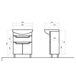 Тумба SIMPLI з ящ. 60 см з умивальником Артеко 60 Тумба SIMPLI з ящ. 60 см з умивальником Артеко 60